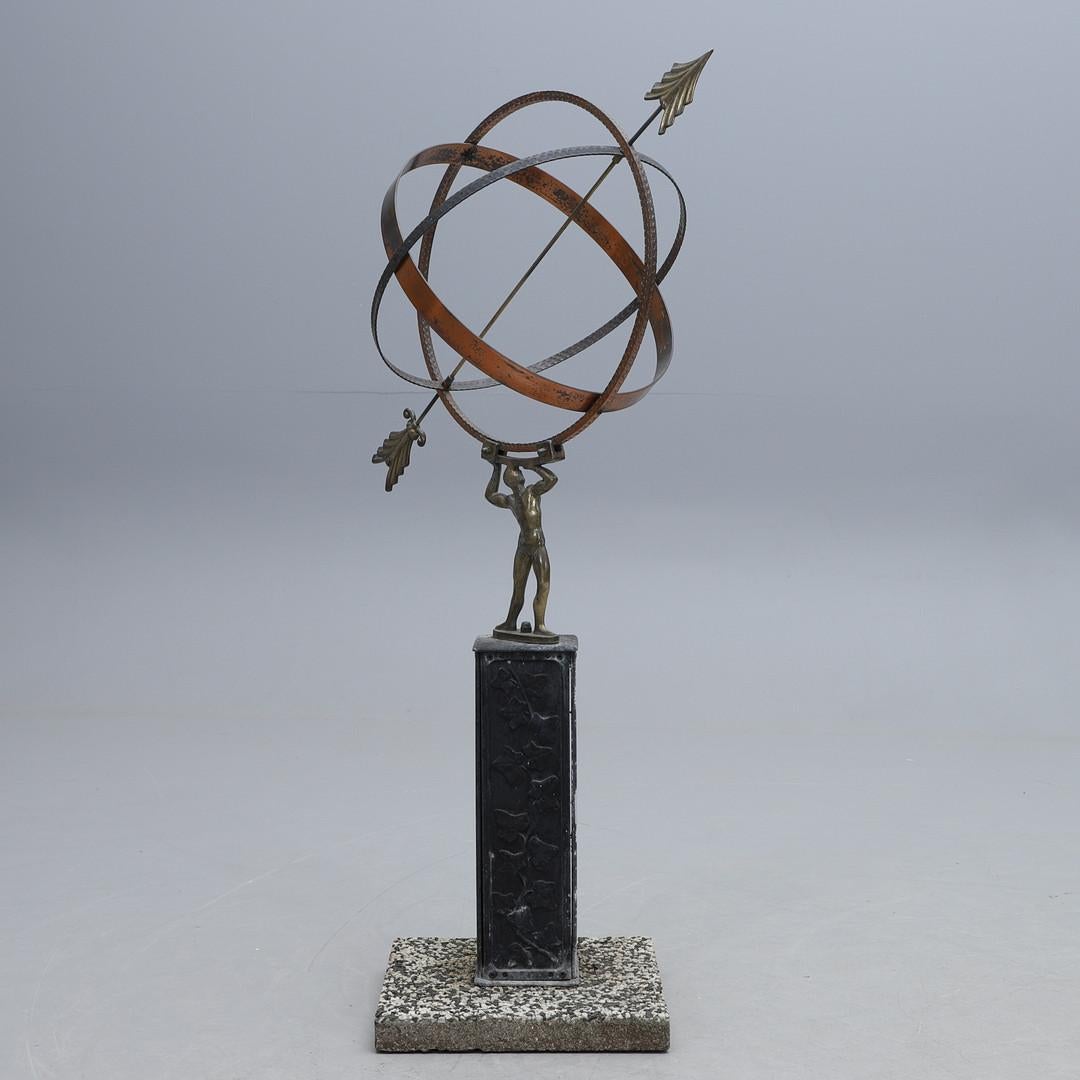 Armillaire de jardin astrologique Atlas suédois en vente 1