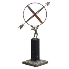 Vintage Swedish Atlas Astrology Garden Armillary