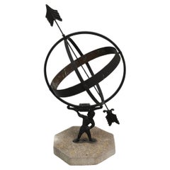 Vintage Swedish Atlas Astrology Garden Armillary