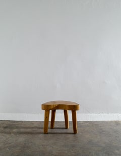 Swedish Banana Pine Stool Side Table, 1940s