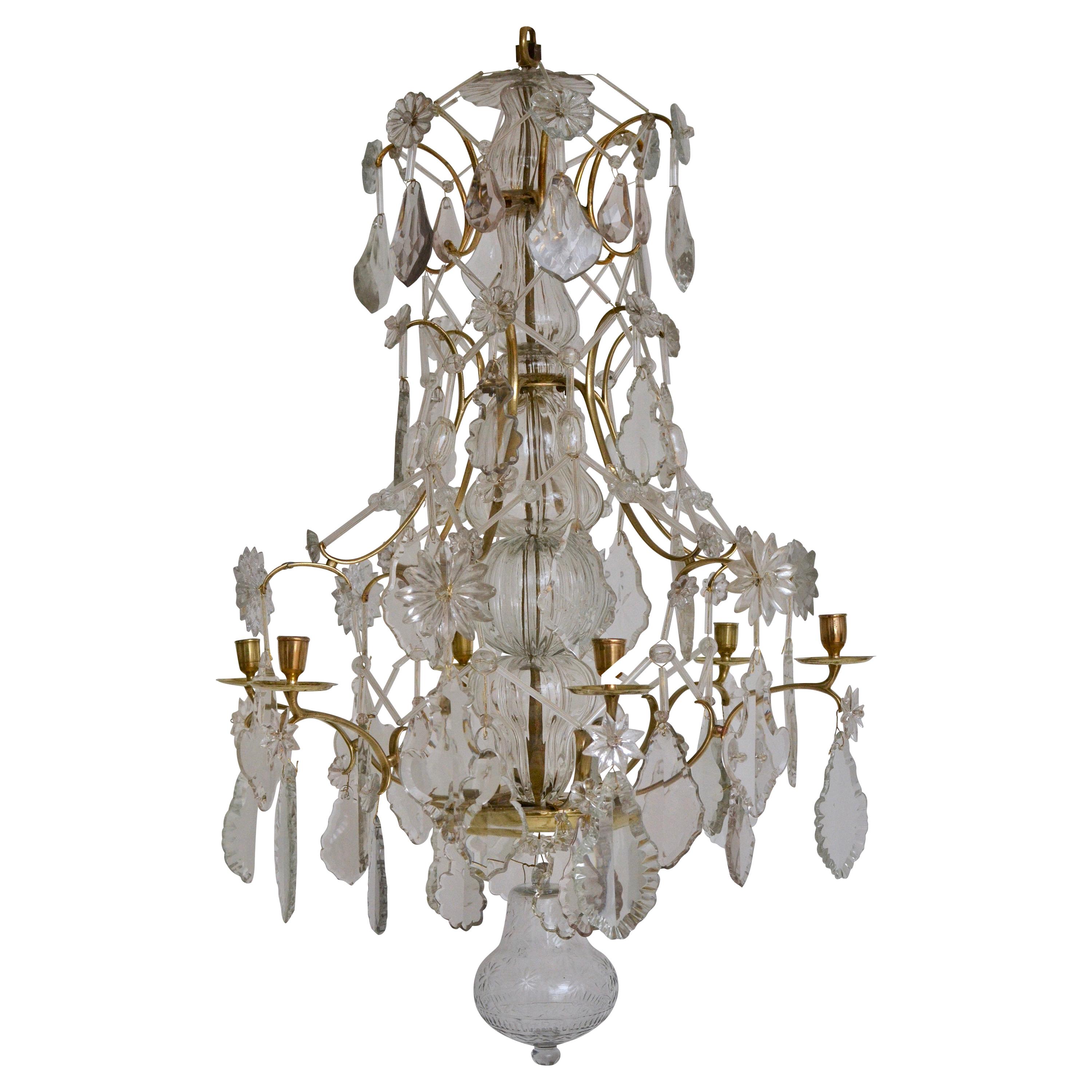 Swedish Baroque Chandelier, 18th Century