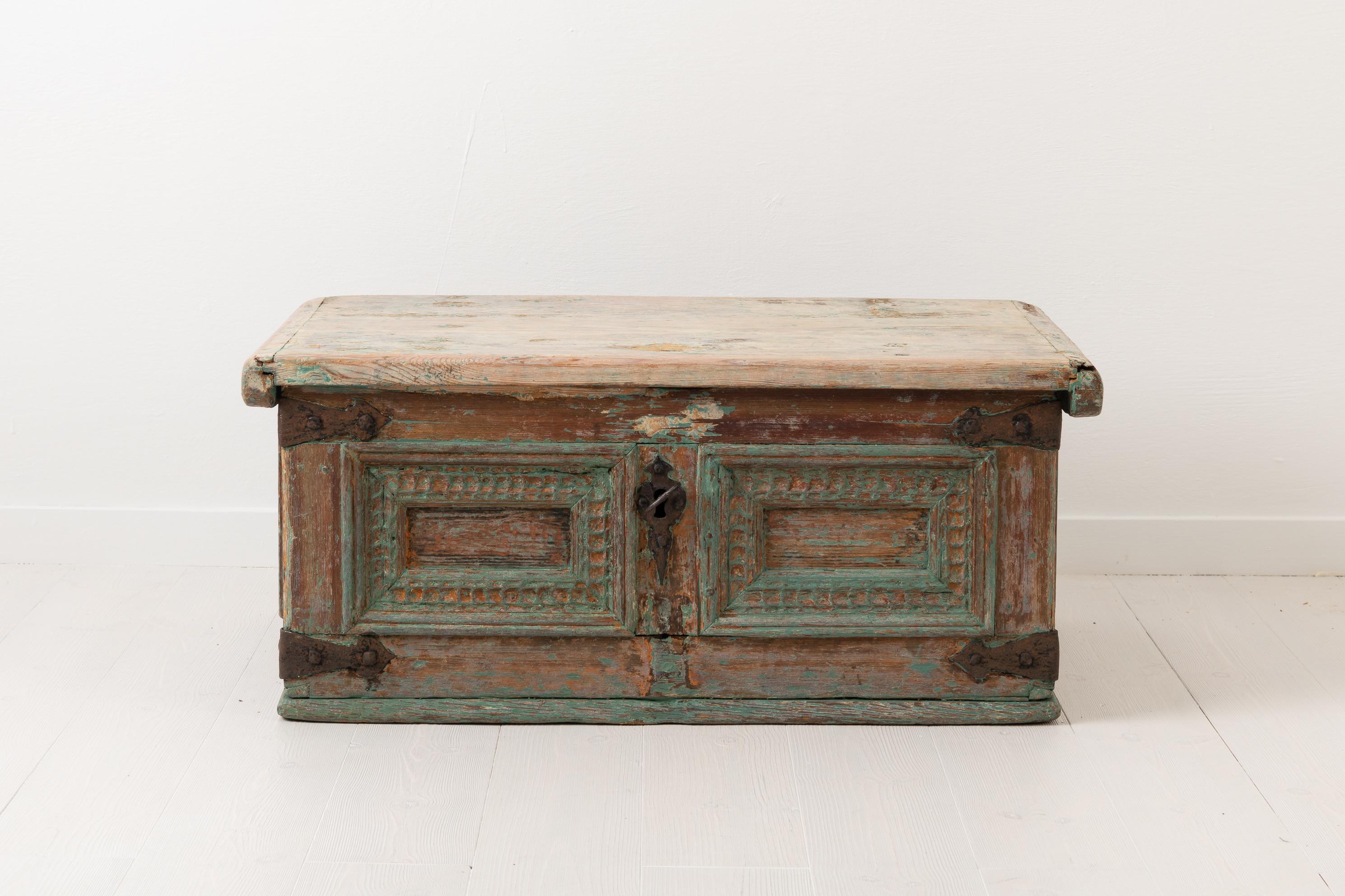 Hand-Crafted Swedish Baroque Chest from the Mid-1700s