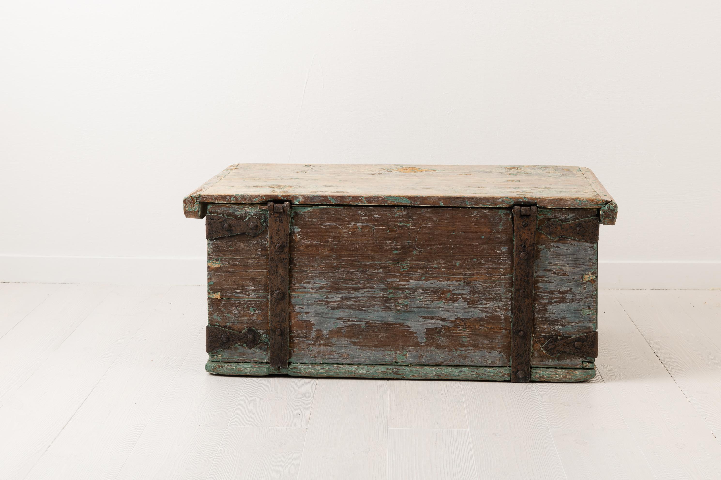 Pine Swedish Baroque Chest from the Mid-1700s