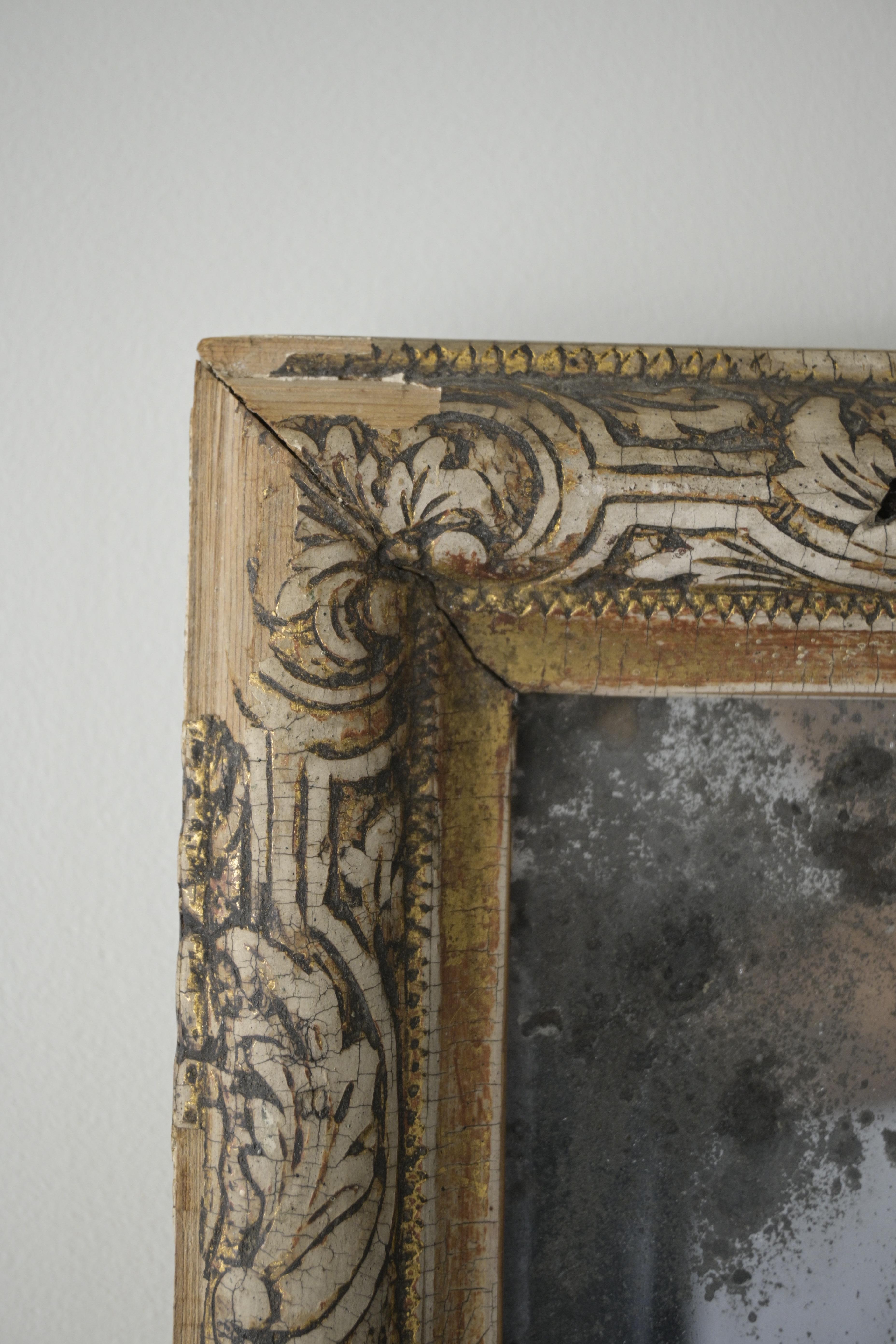 Mid-18th Century Swedish Baroque Mirror ca 1730 For Sale