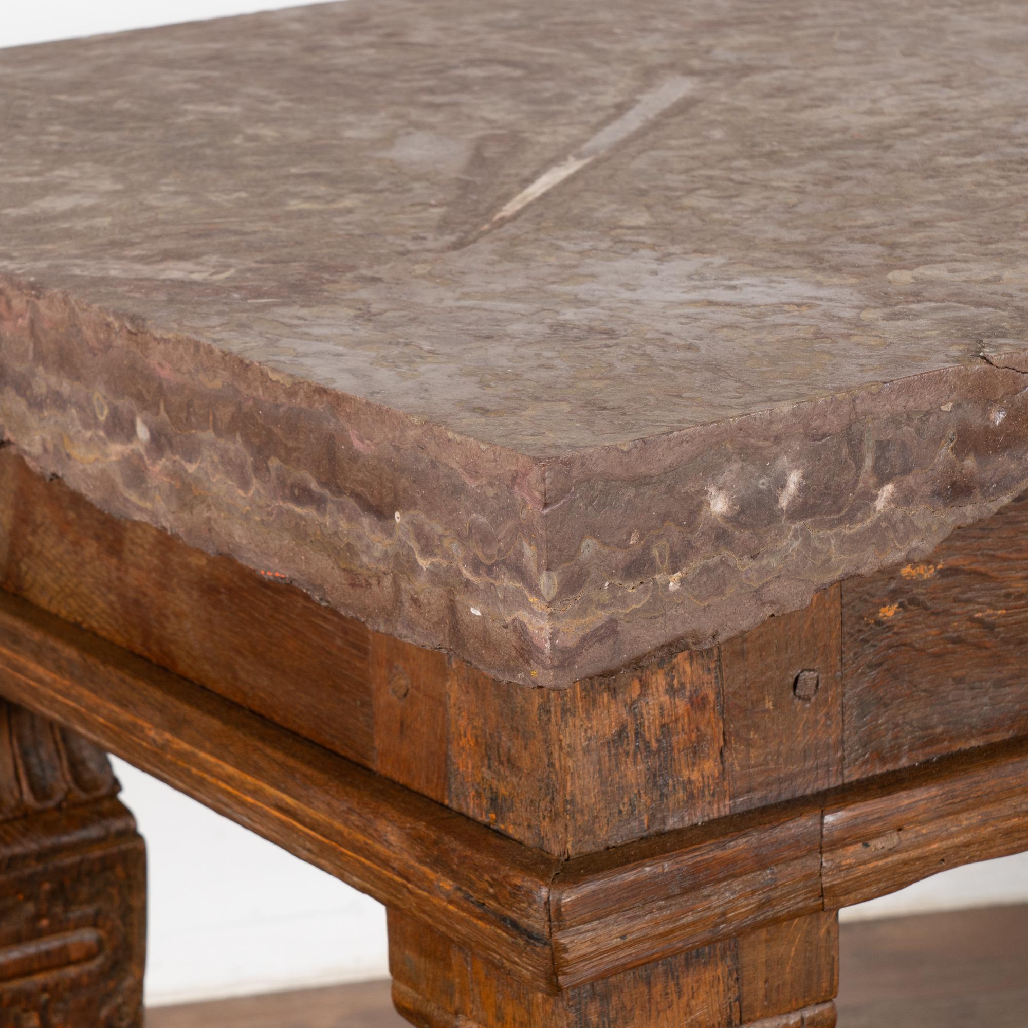 Swedish Baroque Original Stone Top Table Kitchen Island, circa 1740-1780 3