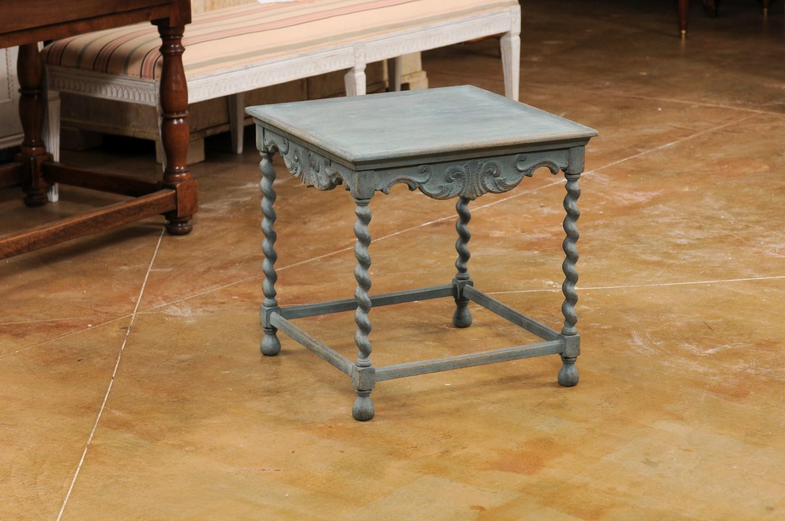 Swedish Baroque Style 1930s Barley Twist Painted Coffee Table With Swedish Baroque Style 1930s Barley Twist Painted Coffee Table With