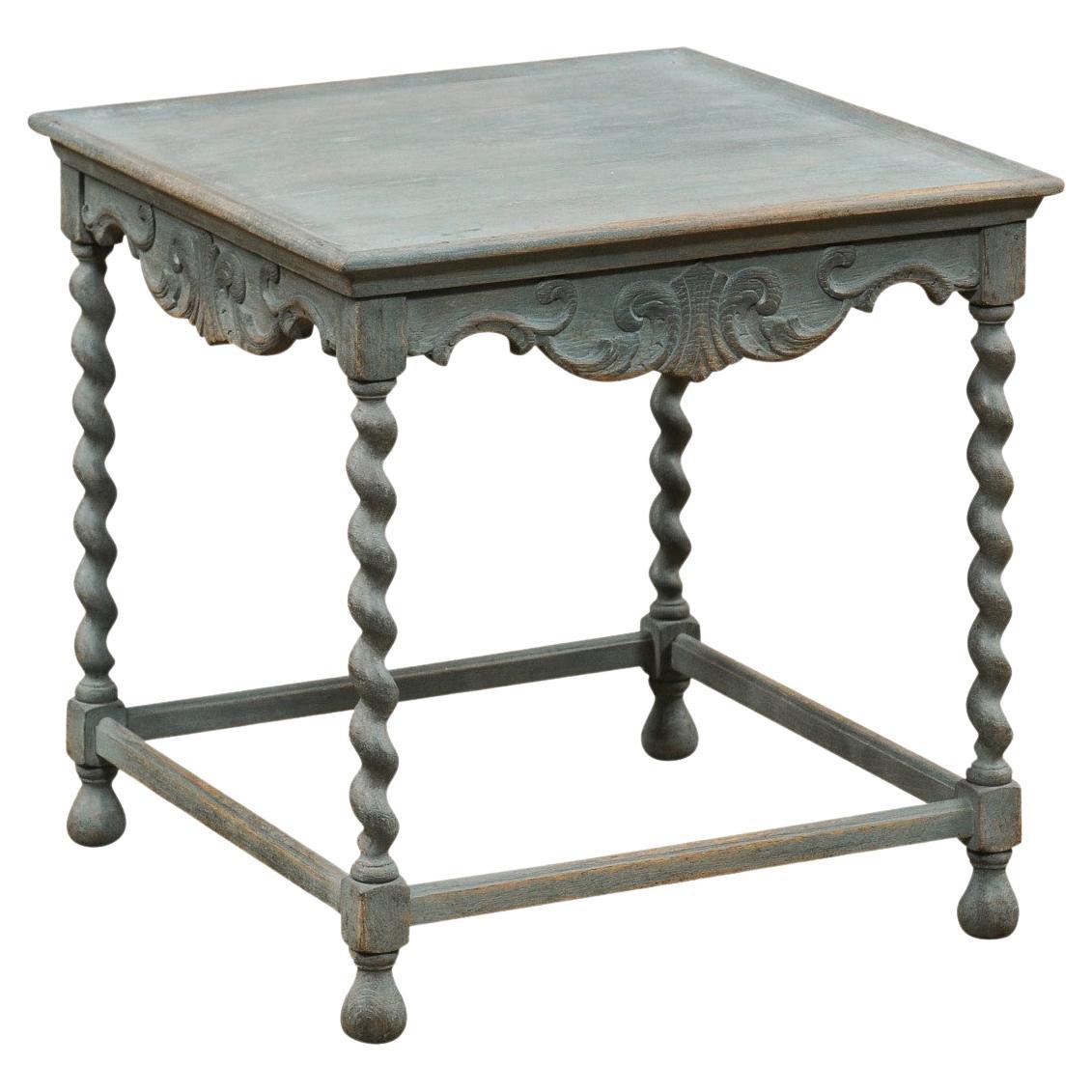 Swedish Baroque Style 1930s Barley Twist Painted Coffee Table With Swedish Baroque Style 1930s Barley Twist Painted Coffee Table With