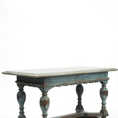 Swedish Baroque Table with Fossil Limestone Top
