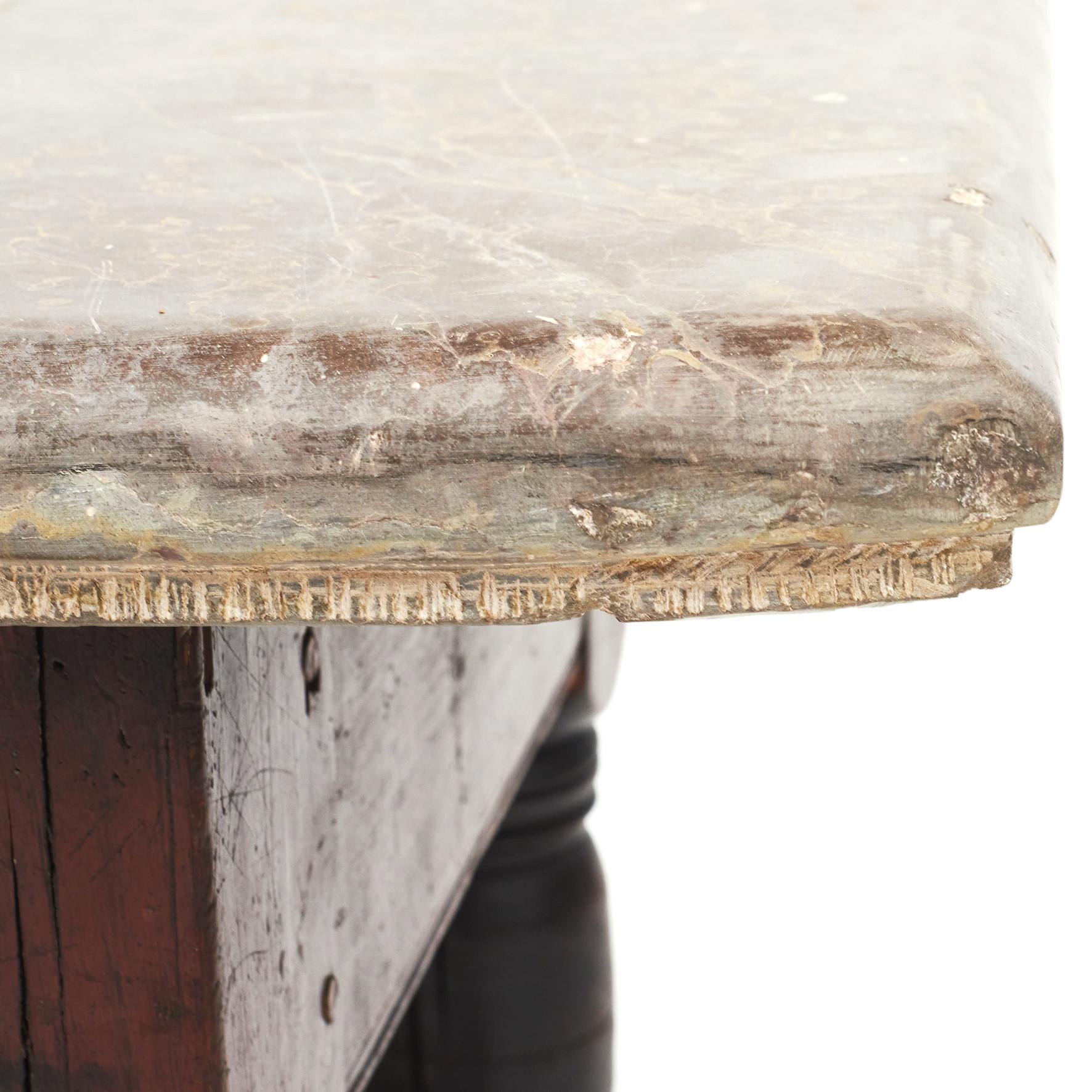 Swedish Baroque Table with Öland Limestone Top For Sale 4