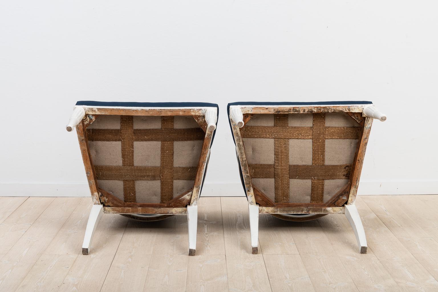 Antique Swedish Gustavian Upholstered Barrel Back Chairs For Sale 3