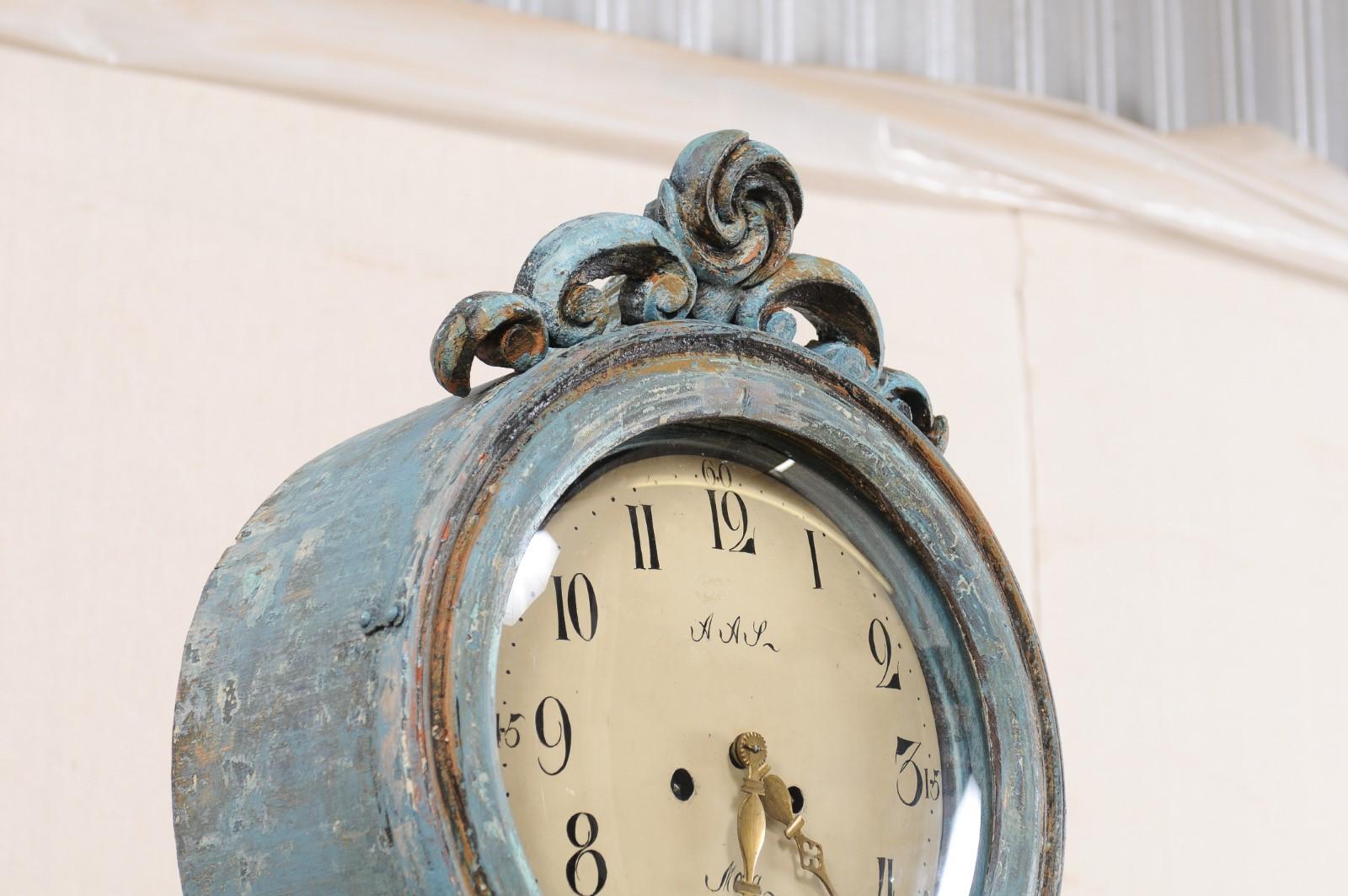 blue grandfather clock