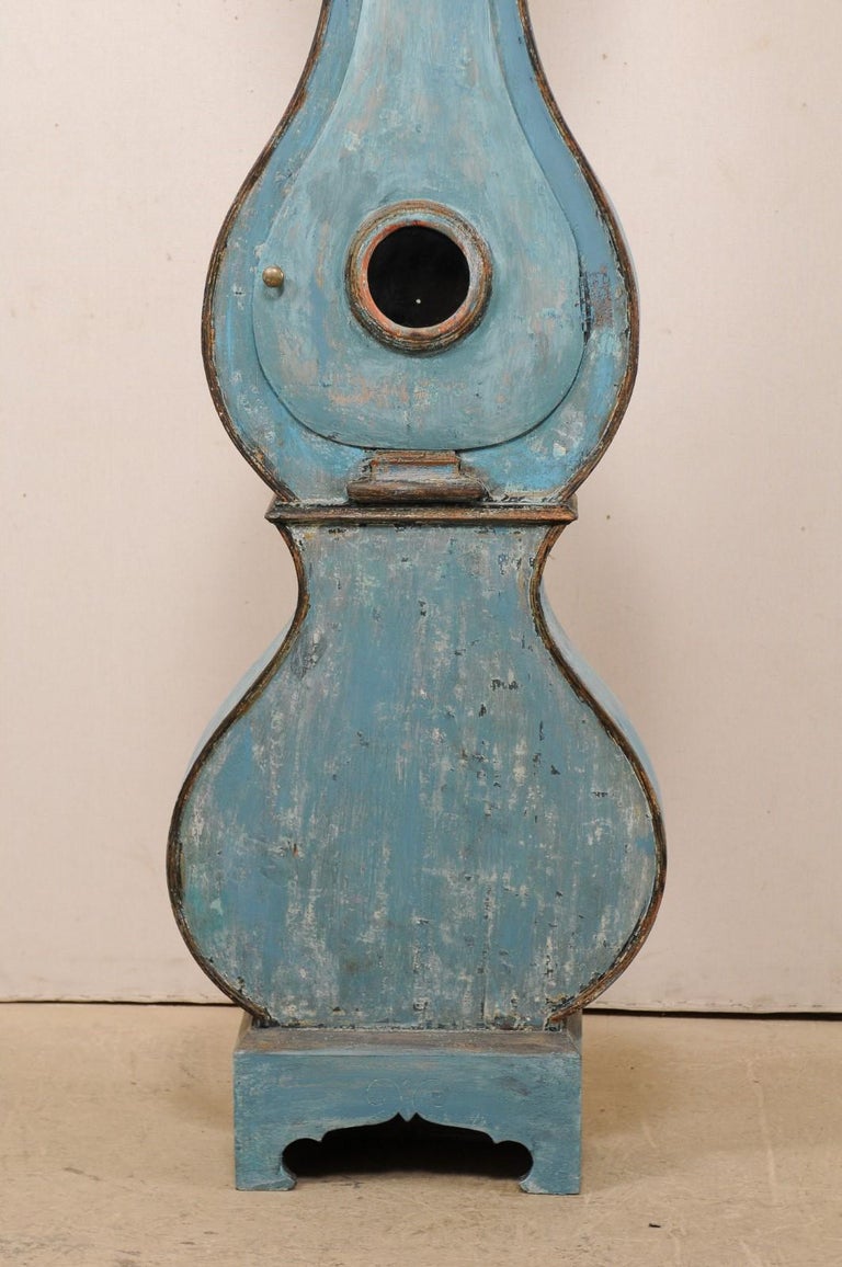 Swedish Beautiful Blue and Curvy-Shaped Fryksdahl Grandfather Clock ...