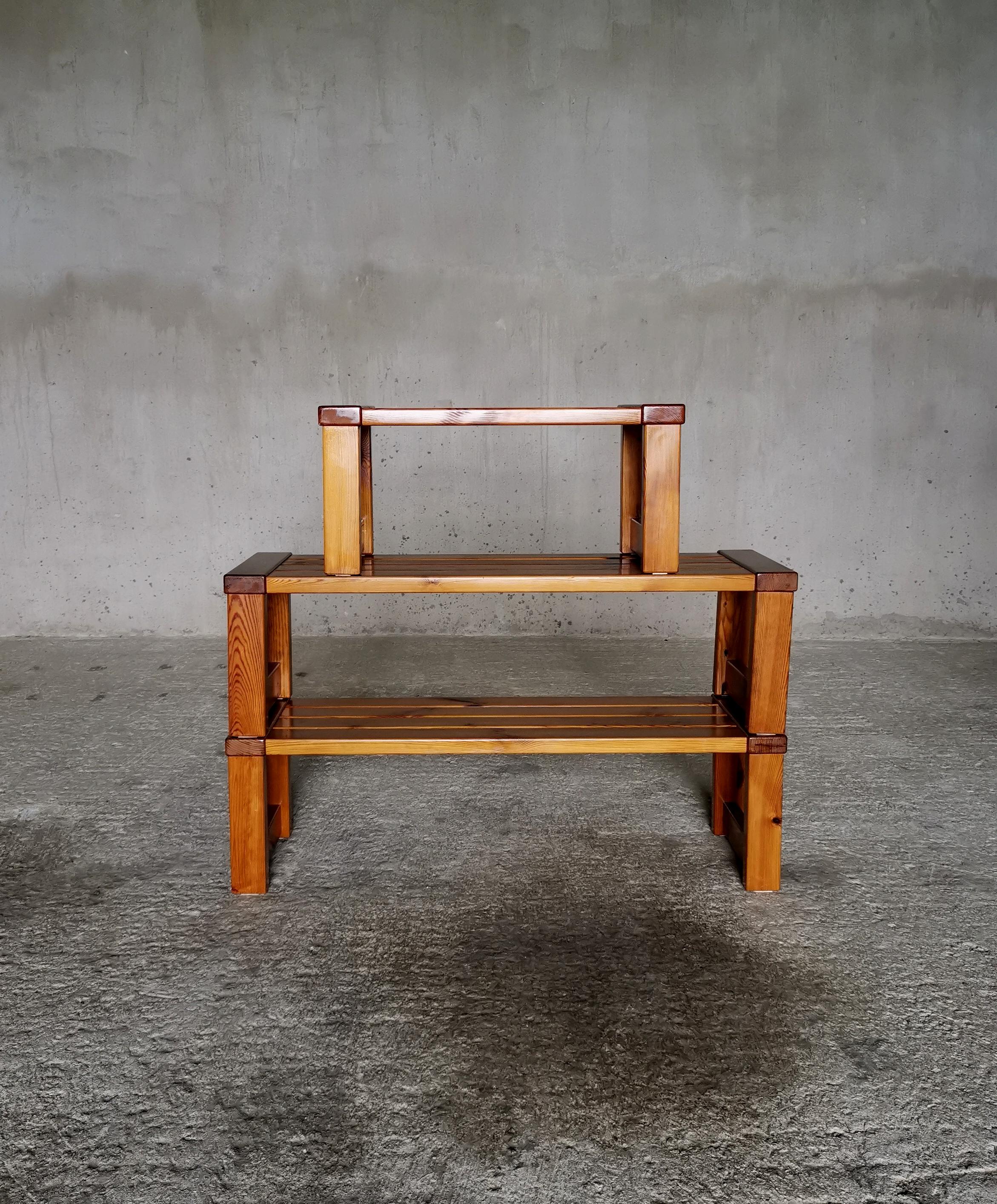 Suédois Banc/table basse suédois en pin de l'Oregon massif. À la manière de Sven Larsson, années 1960 en vente