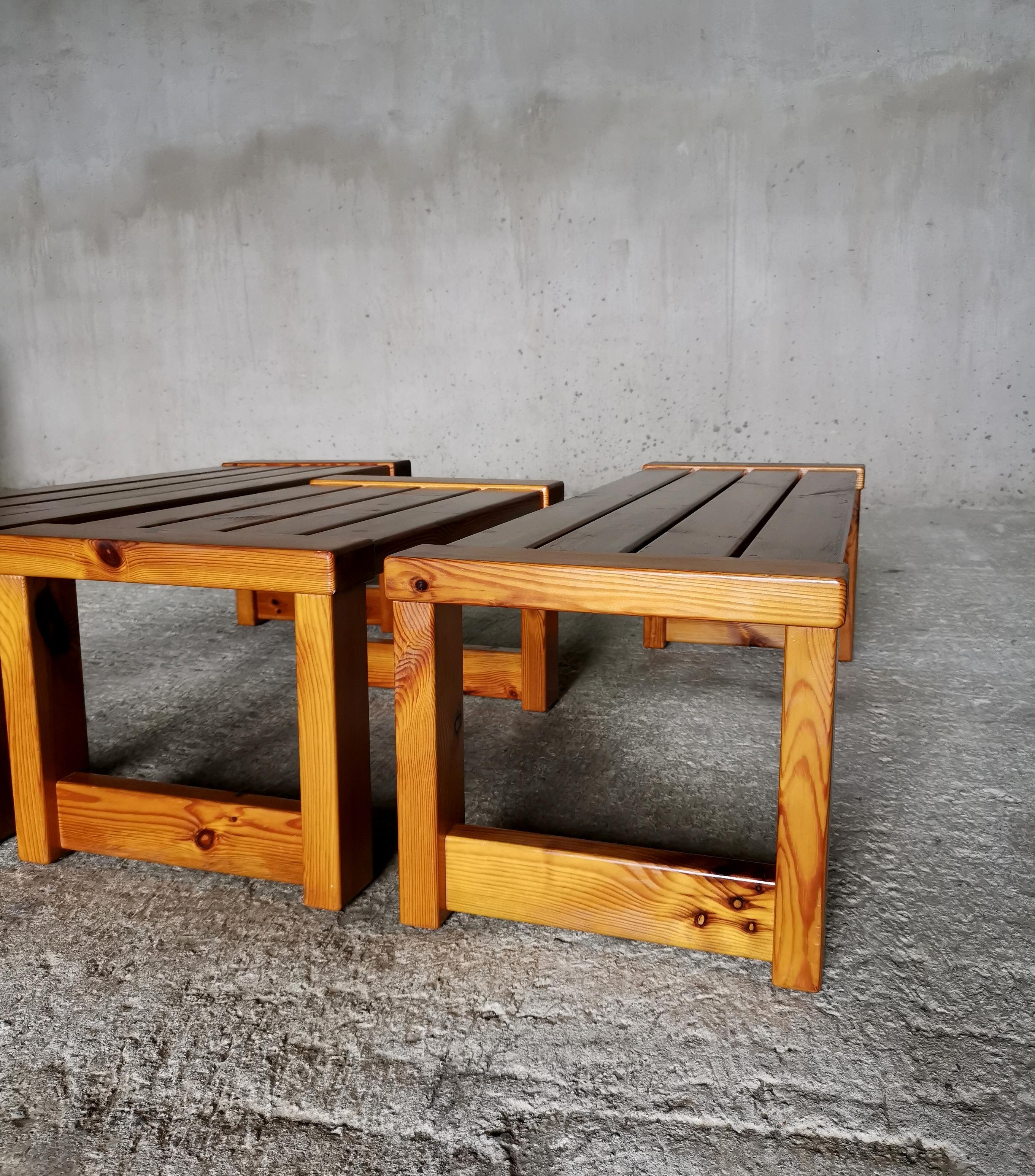 Pin Banc/table basse suédois en pin de l'Oregon massif. À la manière de Sven Larsson, années 1960 en vente