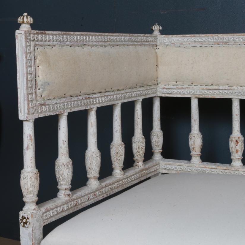 19th century Swedish bench with original paint, 1830

Seat height 18