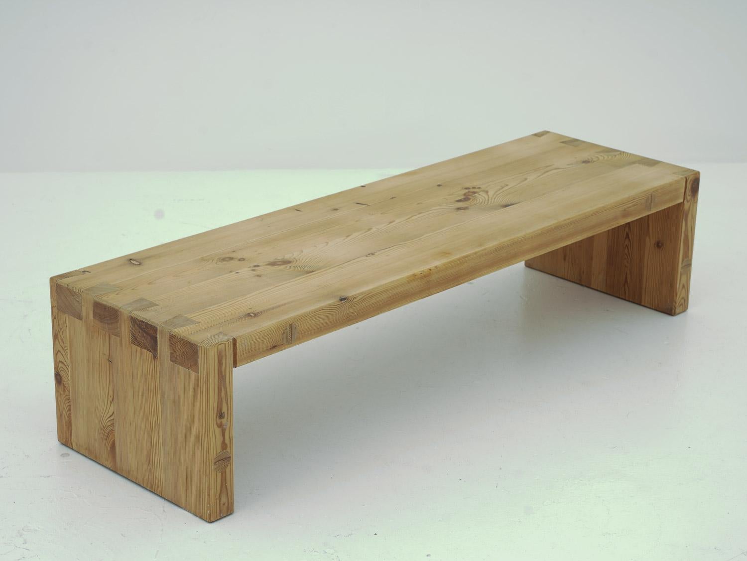 Mid-Century Modern Swedish Bench in Pine by Roland Wilhelmsson, Signed by Designer For Sale