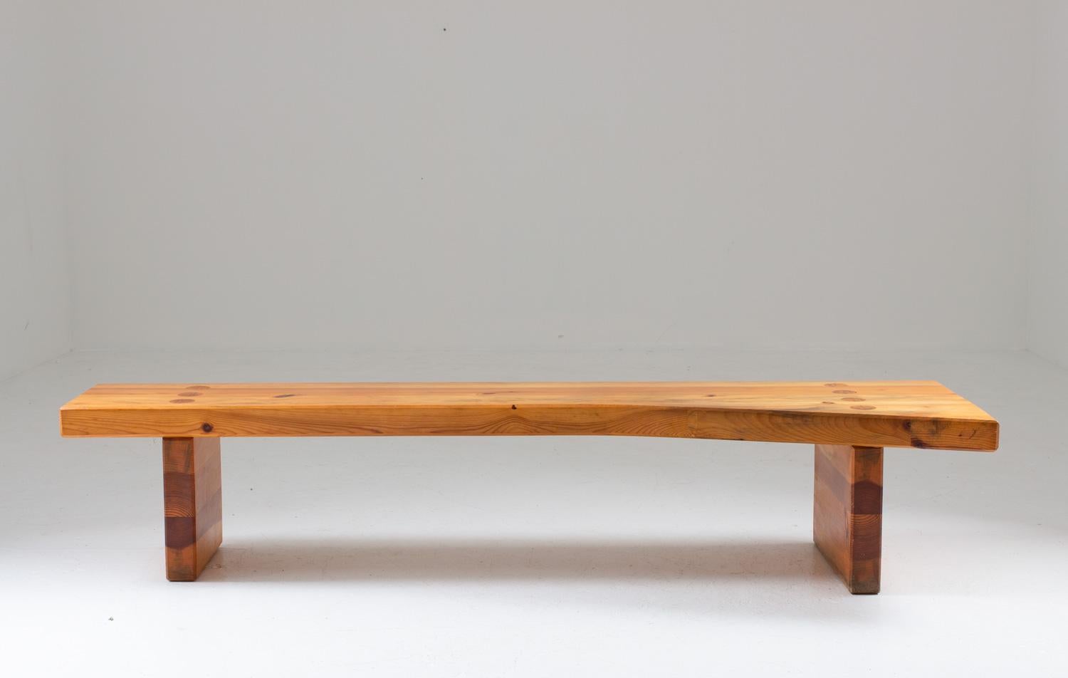 Swedish Bench in Pine by Sven Larsson, 1970s 4
