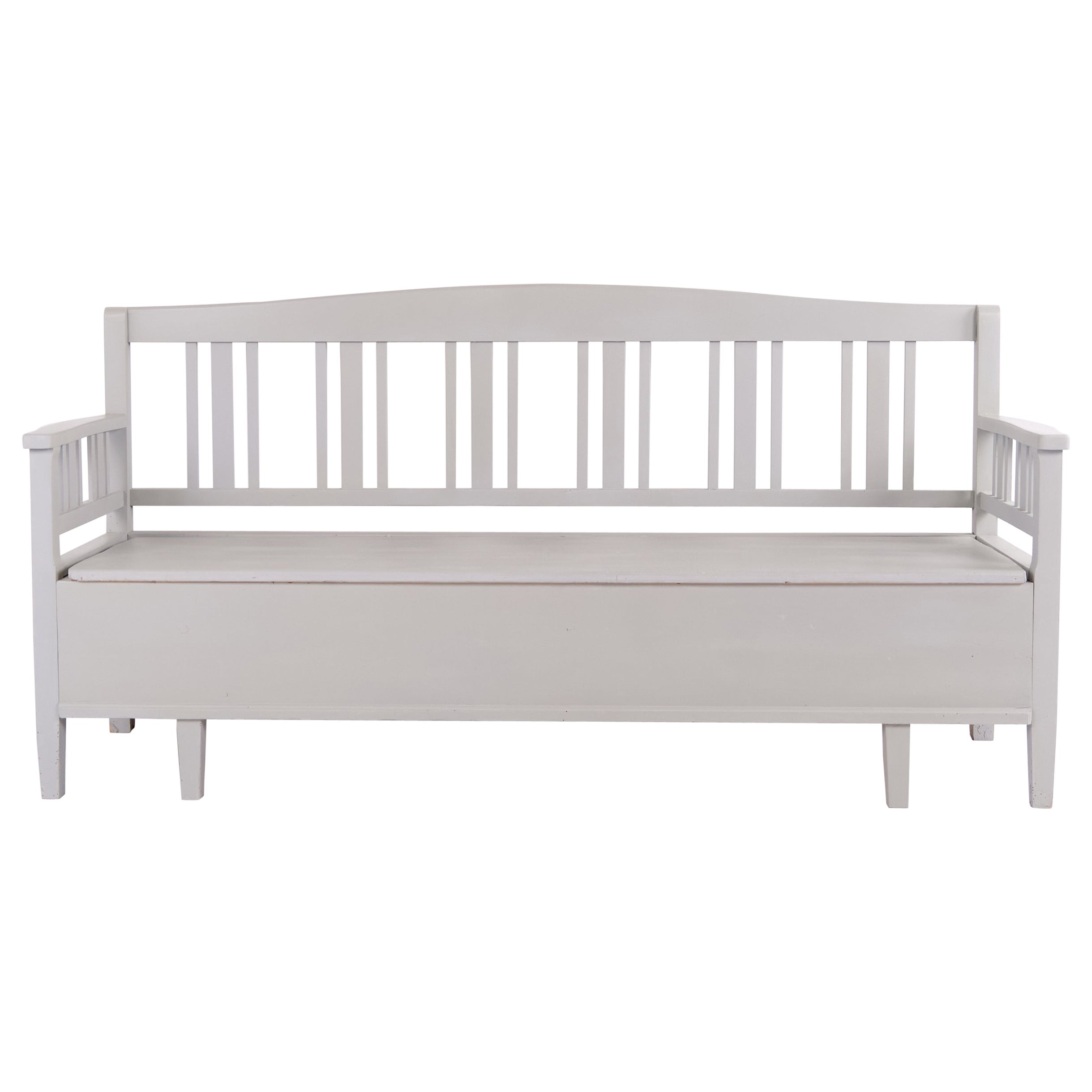 Swedish Bench in Pine wood with a grey painted coloring of Antique period 1860
s