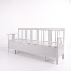 Panchina svedese in legno di pino e verniciata di grigio del periodo 1860