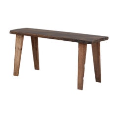 Swedish Rustic Wooden Bench in Solid Pine, 1800s