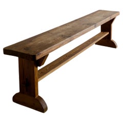 Swedish Bench in Stained Pine in Style of Axel Einar Hjorth Produced ca 1940s