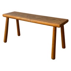 Swedish, Bench or Side Table, Solid Oak, Sweden, 1940s