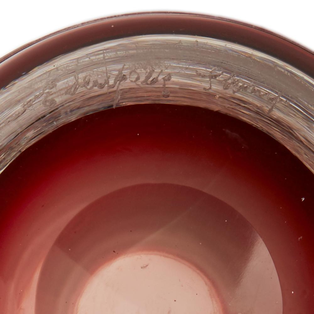 Skandinavische / schwedische Bengt Edenfalk Skruf-Vase aus rotem gesponnenem Glas, 1960er Jahre im Zustand „Gut“ im Angebot in Bishop's Stortford, Hertfordshire