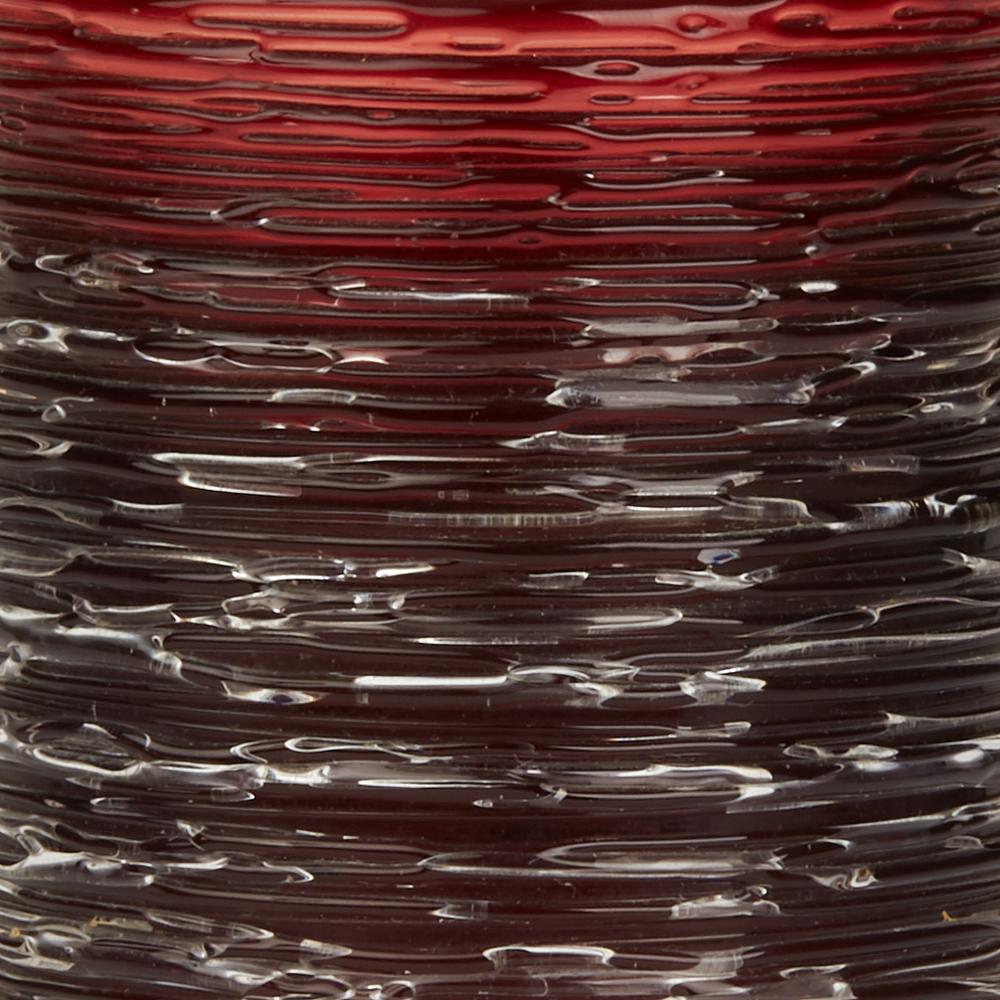 Milieu du XXe siècle Vase vintage scandinave/suédois Bengt Edenfalk Skruf en verre filé rouge, années 1960 en vente