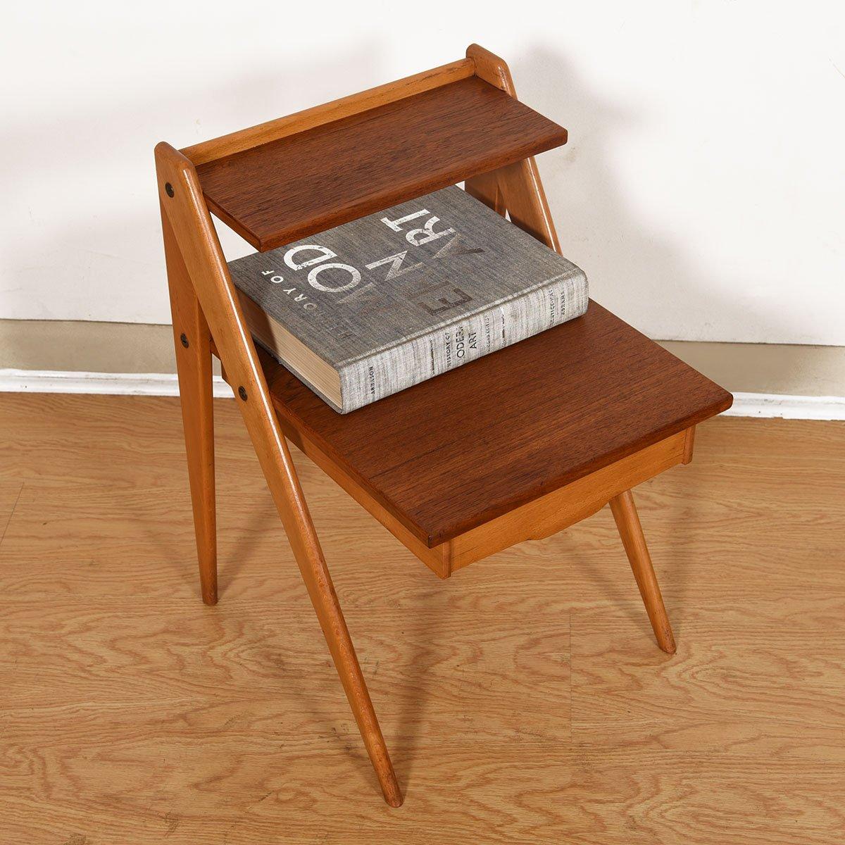 Swedish Bi-Level End Table with Hairpin Legs 2