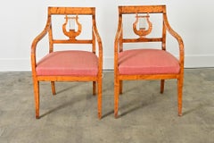 Swedish Biedermeier 19th Century Birch Armchairs