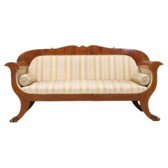 Swedish Biedermeier Antique Sofa Couch Empire 19th C 3-4 Seat Lion Feet