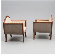 Poltrone Biedermeier svedesi Coppia di sedie a vasca rotonde metà fine '800 Fauteuil