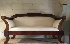 Swedish Biedermeier Carved Three-Seat Sofa Couch Settle Setee, Late 1800s A