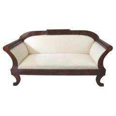 Divano Biedermeier svedese intagliato a tre posti, Divano Settle Setee, fine 1800 A