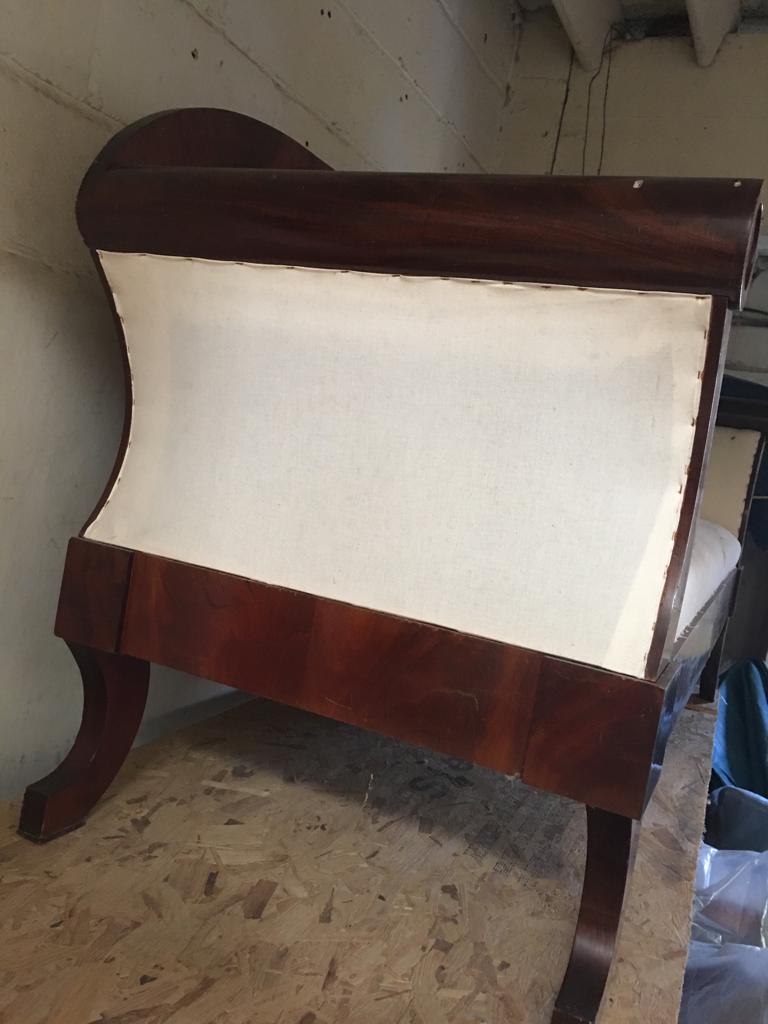 Swedish Biedermeier Carved Three-Seat Sofa Couch Settle Setee, Late 1800s In Good Condition In Lewes, England