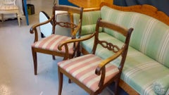 Swedish Biedermeier Carver Chairs Late 19th Century Antique Brown Birch