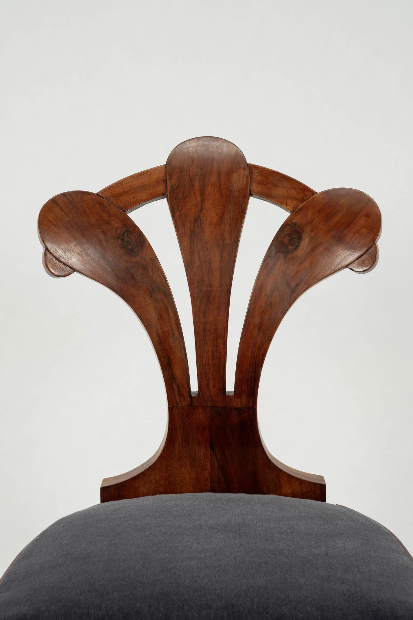 Leather Swedish Biedermeier Chair For Sale