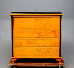 Swedish Biedermeier Chest of Drawers Writing Desk Chiffonier Tallboy, Mid-1800s