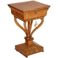 Swedish Biedermeier Fruitwood Square Work Table