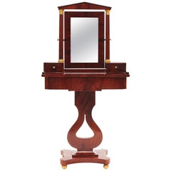 Tavolino da toilette svedese in mogano Biedermeier, 1820 circa