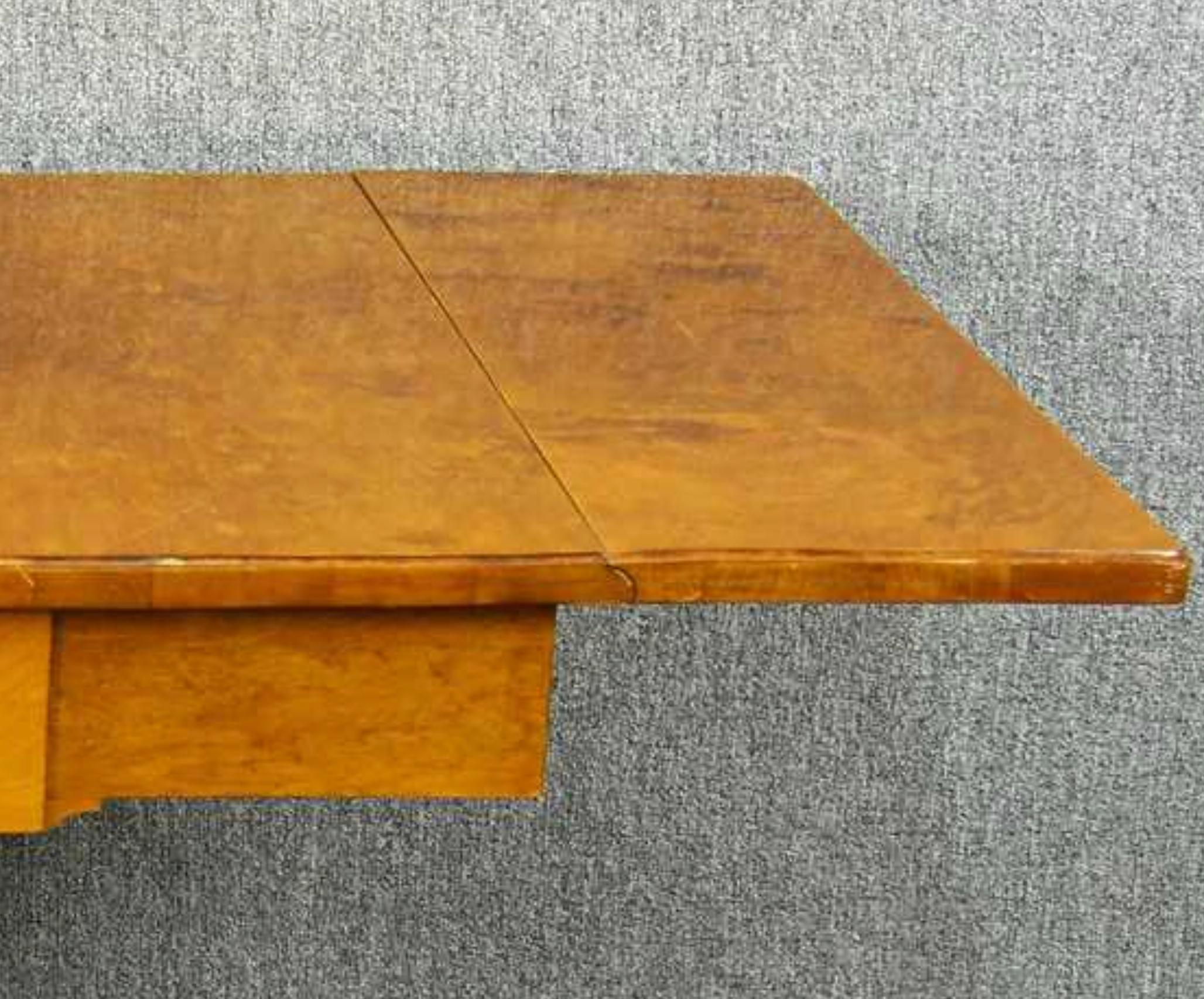 Ebonized Swedish Biedermeier Pedestal Drop-Leaf Table Empire Golden Birch Ormolu Style For Sale