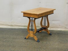Swedish Biedermeier Revival Writing Table in Golden Flame Birch, circa 1920