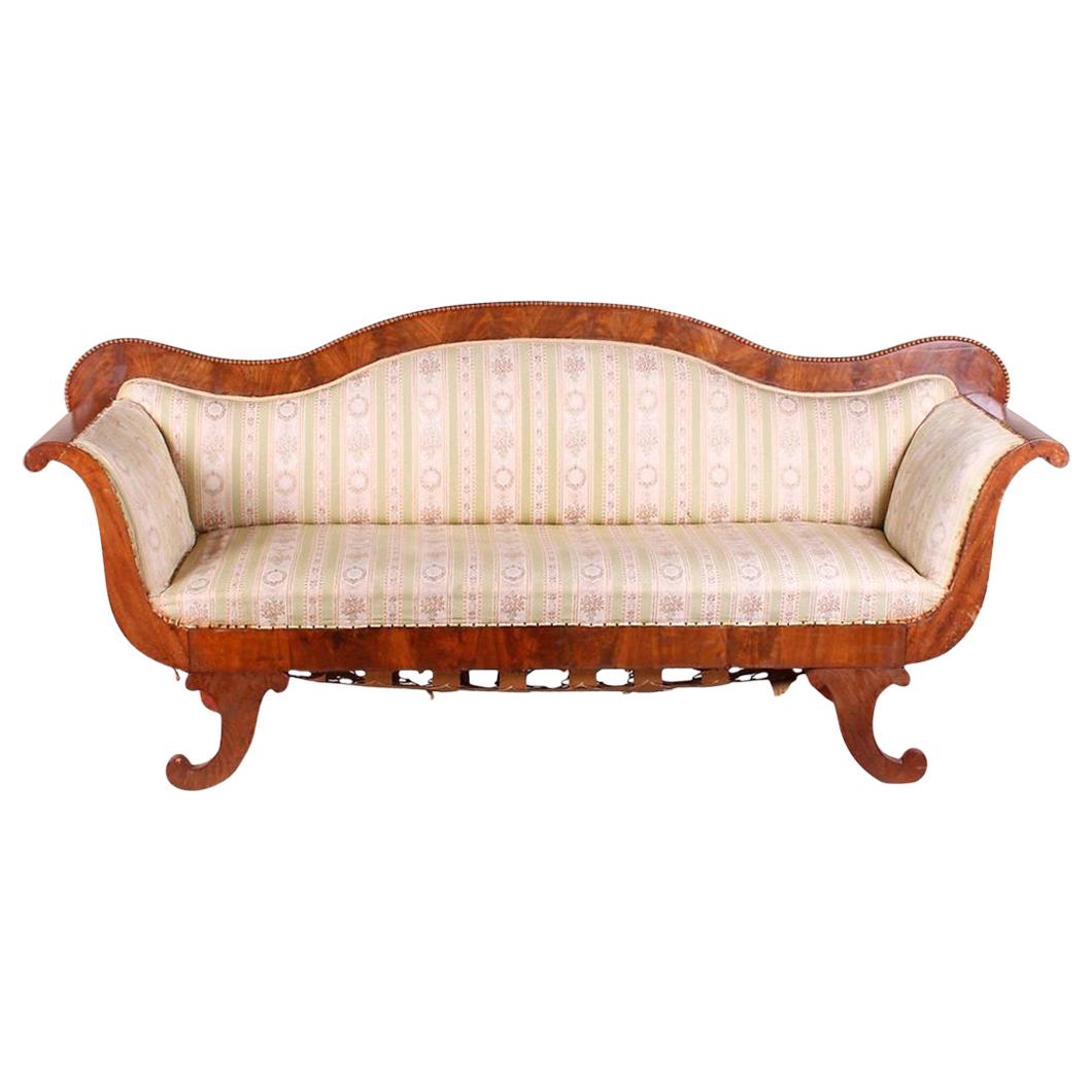 Swedish Biedermeier Sofa Couch Empire 19th Century 3-4 Seat Loveseat Settle