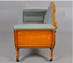 Swedish Biedermeier Sofa Empire Couch Honey Color, 3 Seat, 19th Century Ormolu A