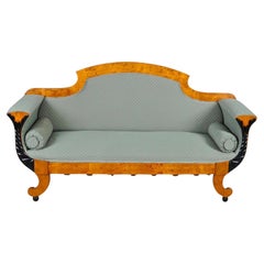 Schwedisches Biedermeier Sofa Empire Couch Honey Farbe, 3 Sitz, 19. Jahrhundert Ormolu A