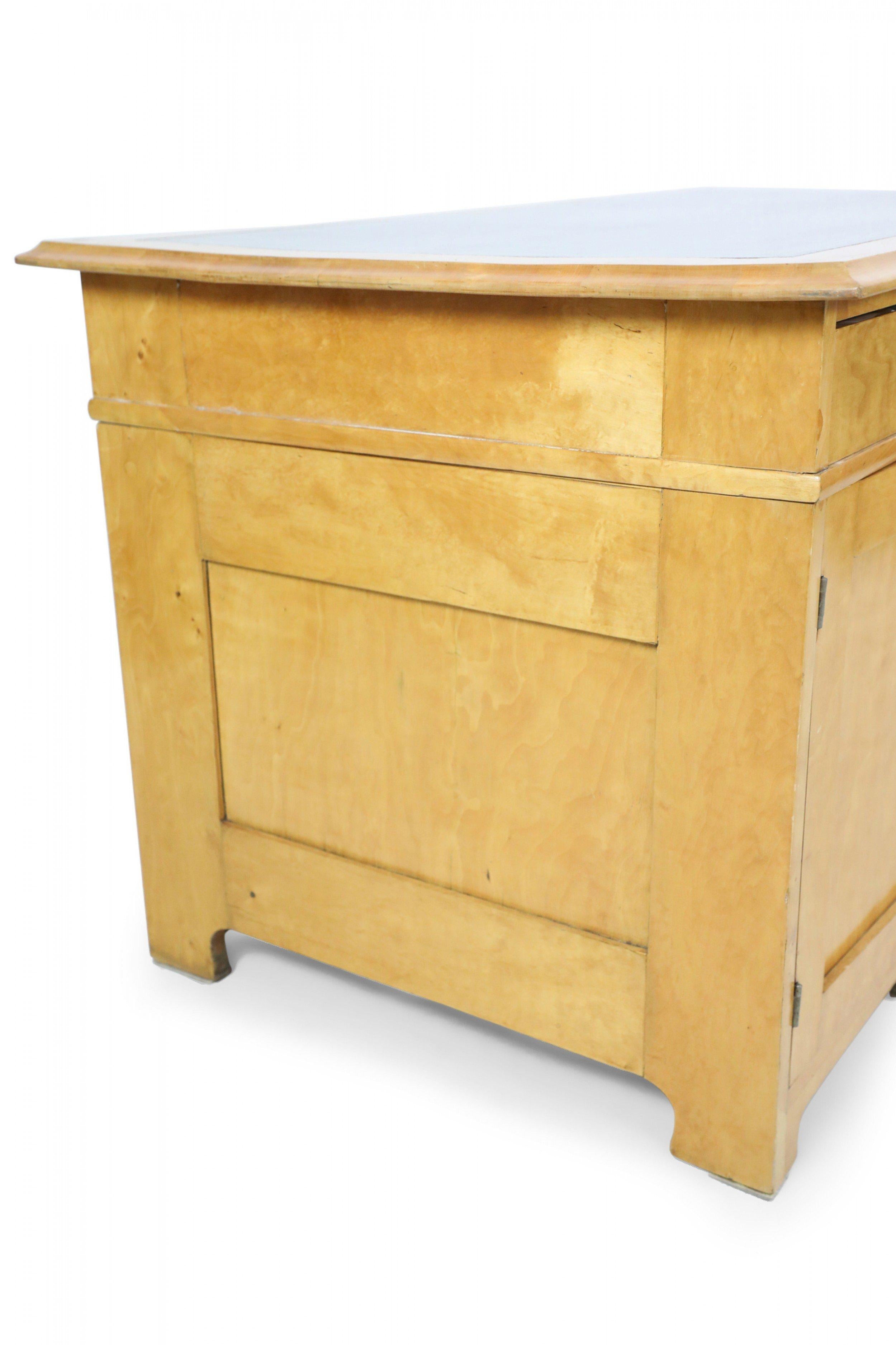 Swedish Biedermeier Style Birch Kneehole Desk For Sale 8