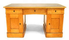 Swedish Biedermeier Style Birch Kneehole Desk