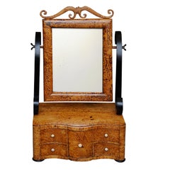 Swedish Biedermeier Toilet Mirror in Karelian Birch, circa 1820