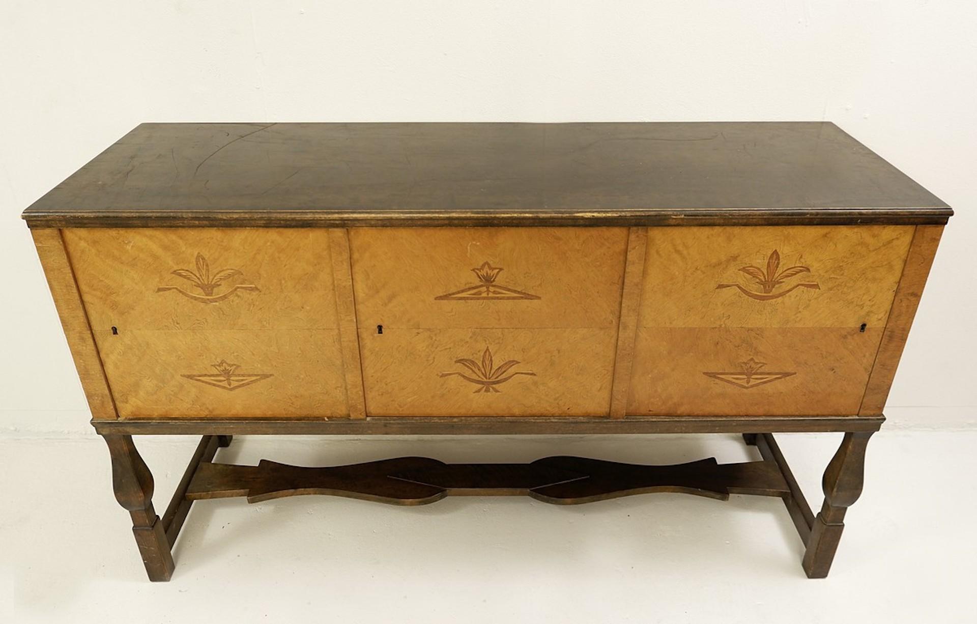 Schwedische Birke Art Deco Intarsien Buffet , Carl Malmsten, Haga Modell 1930er Jahre im Angebot 4