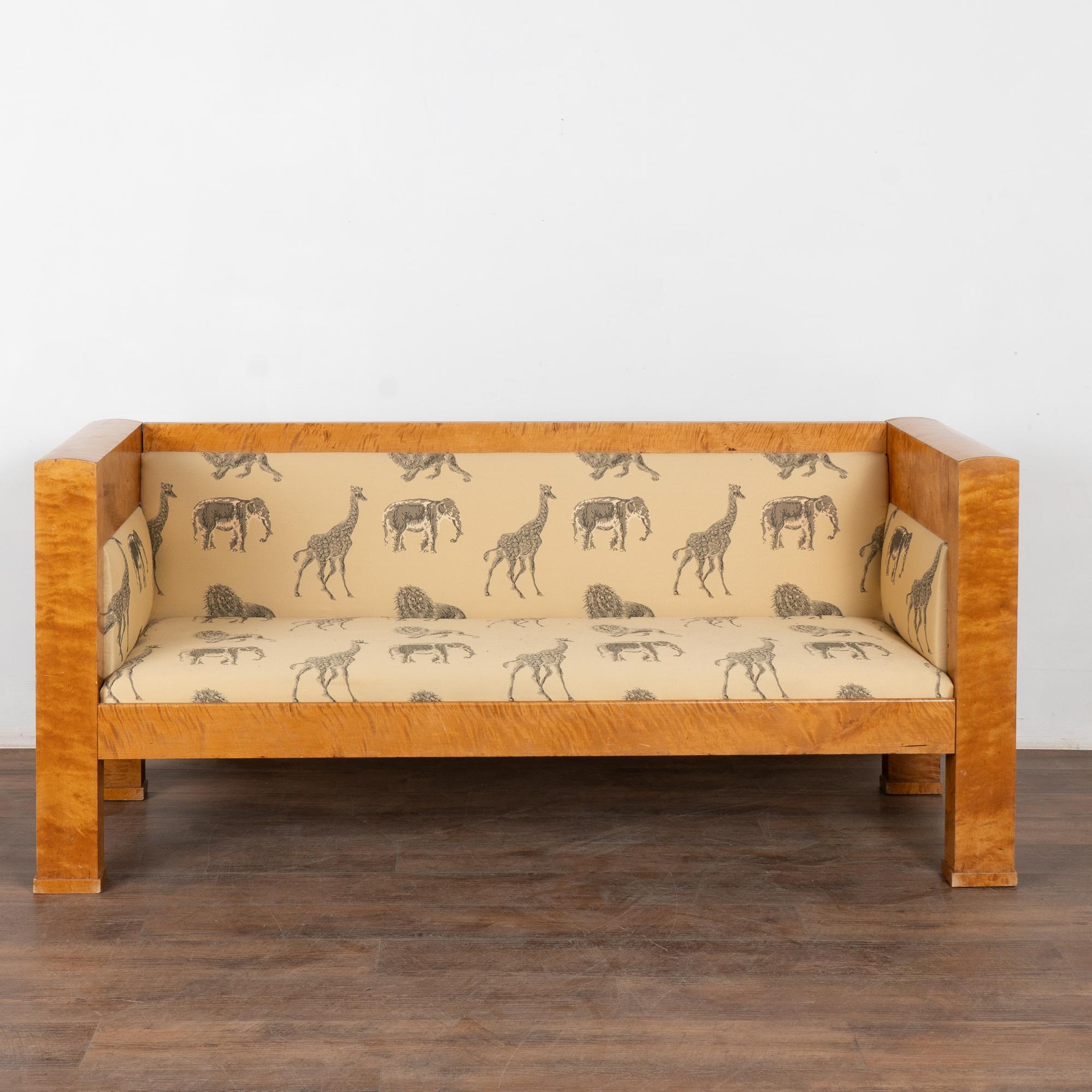 19th Century Swedish Birch Biedermeier Sofa Bench, circa 1880-1900